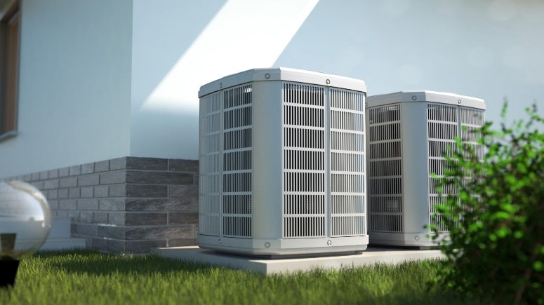2 HVAC units outside